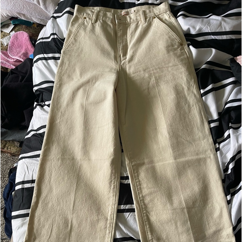 Tory Burch Cream Wide-Leg Pants